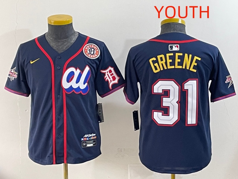 Youth 2025 Detroit Tigers #31 Greene Drak Blue All star Nike MLB Jersey style 1->youth mlb jersey->Youth Jersey